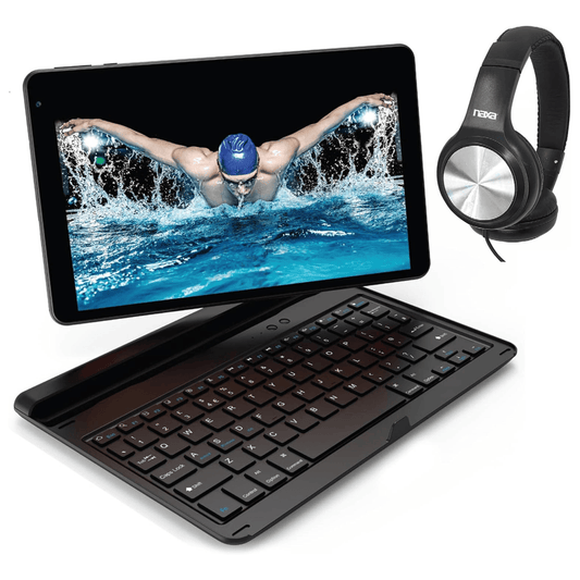 Naxa 2-in-1 10.1” Core Tablet and BT Keyboard Black - Refurbished