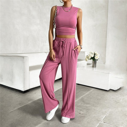 Sleek Sleeveless Top and Long Pant Set