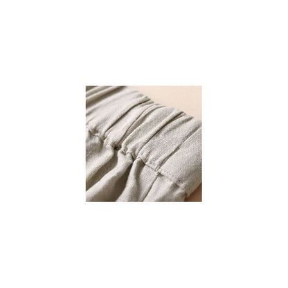 High-Waisted Linen Blend Wide Leg Crop Trousers