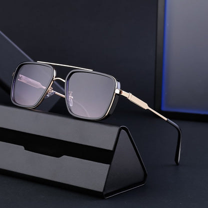 Retro Fashion Men's Sunscreen Box Sunglasses