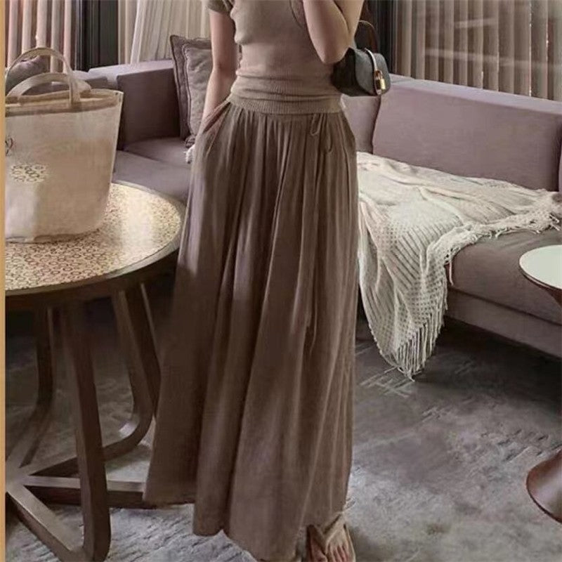 Versatile Solid Color Half Skirt for a Simple and Slimming Look