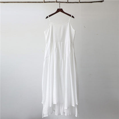 Bohemian Chic Asymmetrical Solid Color Sling Dress