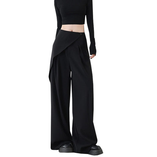 High-Waisted Slim Black Suit Trousers for a Versatile Look