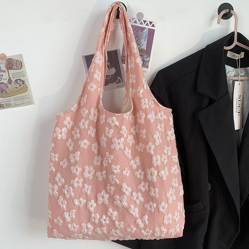 Minimalist Fairy Floral Lace Single Shoulder Canvas Bag