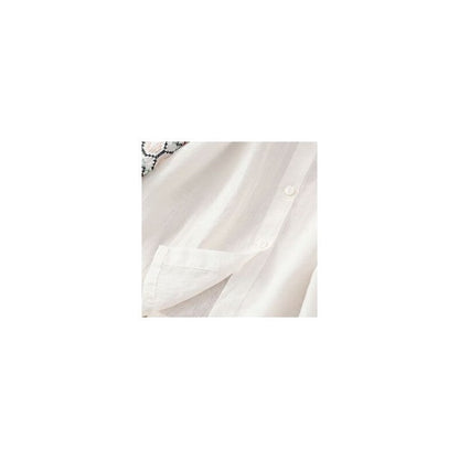 Embroidered Lantern Sleeve Cardigan T-Shirt