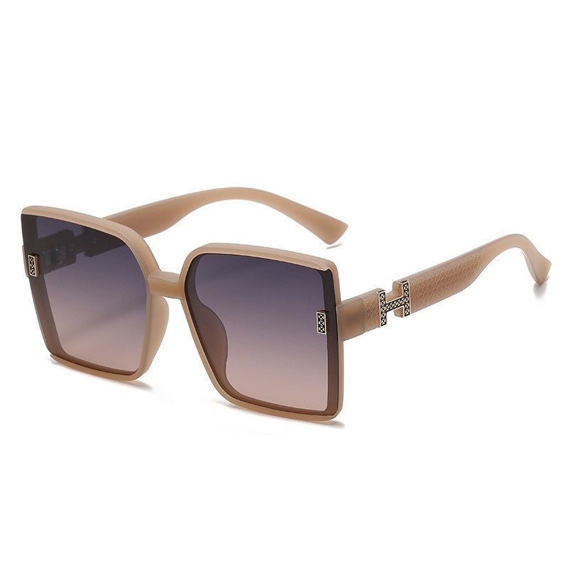 Fashion Large Square Frame UV400 Sun Protection Outdoor Eyewear Sunglasses