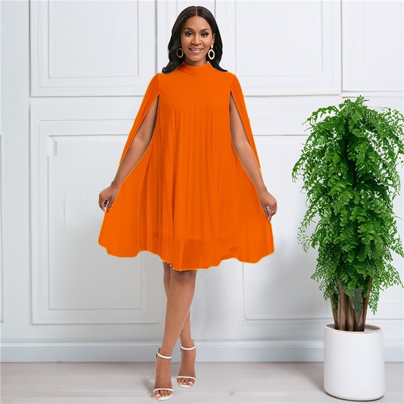 Stylish Hooded Cape Batwing Sleeve Dress
