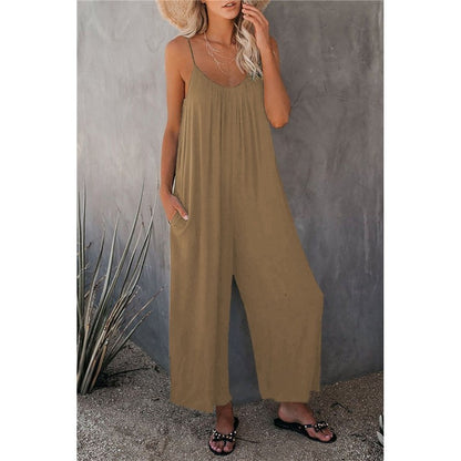 Spaghetti Strap Wide Leg Jumpsuit