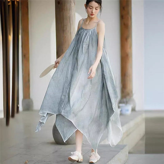 Stylish Tie-Dye Camisole Dress with Unique Design