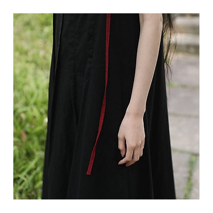 Flowy Solid Color Sling Dress