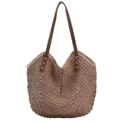 Crocheted Straw Handbag - Perfect for Women's Vacation