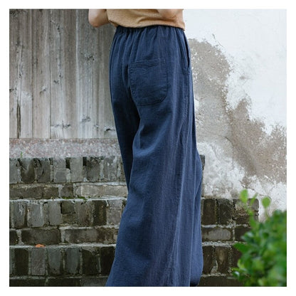 Elegant Tie-Waist Wide-Leg Pants in Solid Color