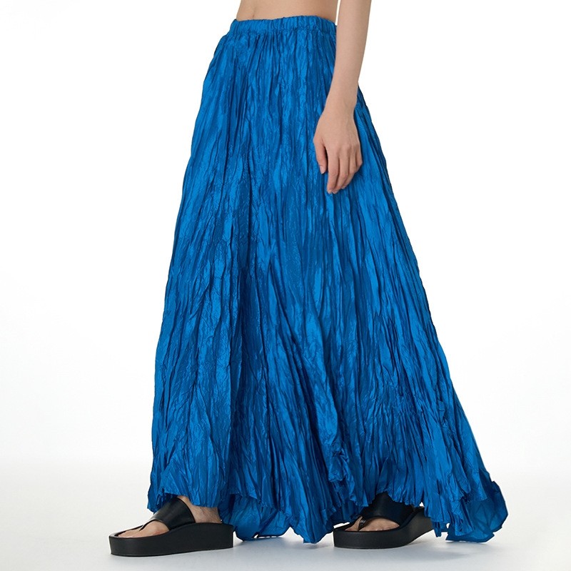 Solid Color Draped Ruched Skirt