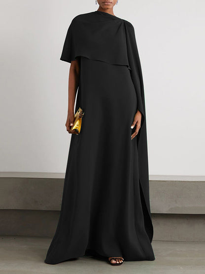 Flowy Solid Color Maxi Dress with an Asymmetric Hem