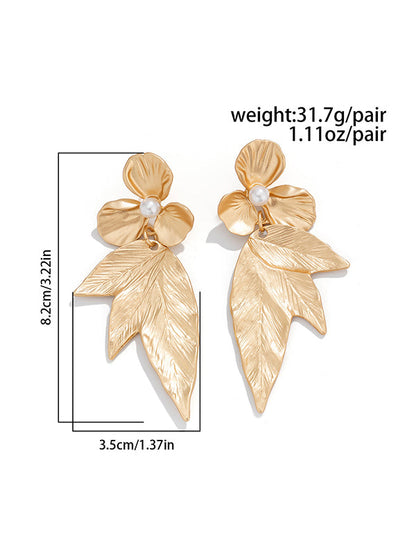 Flower Shape Geometric Drop Earrings