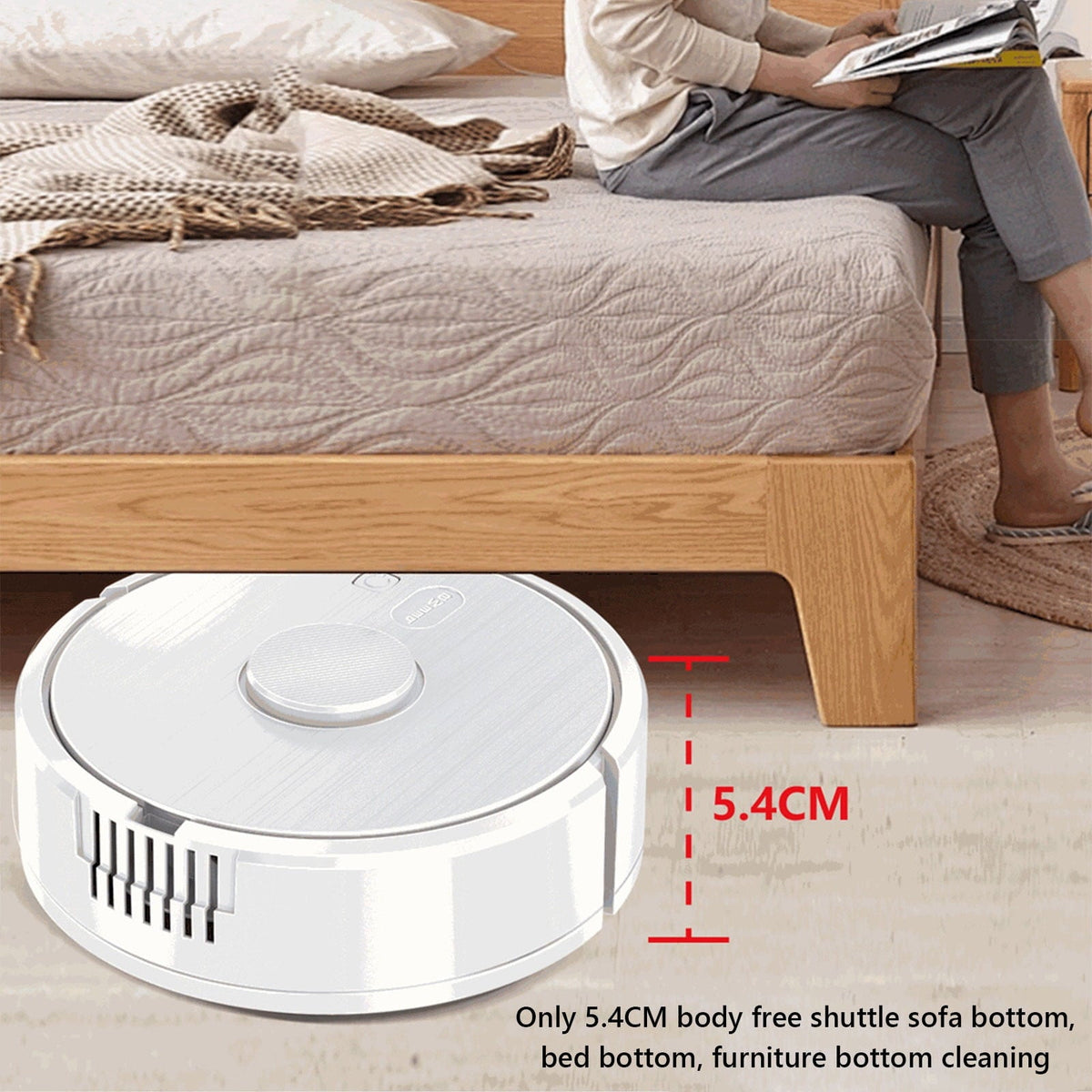 Rechargeable Auto Hard Floor & Low Carpet Sweeper Robot Vacuum – Compact 8088 Model, USB Charging, Low Noise