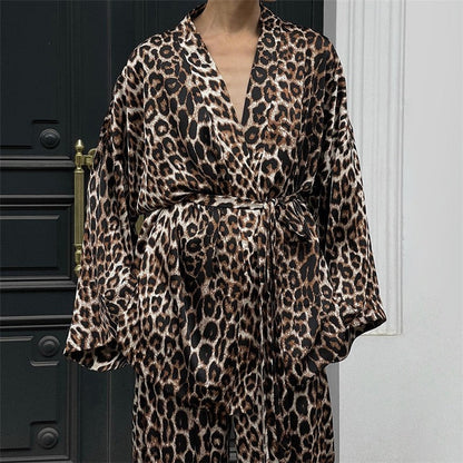 Leopard Print Long Sleeve Pajama Set
