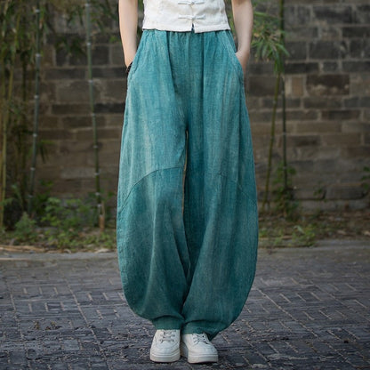 Loose Fit Tie-Dye Lantern Wide Leg Pants