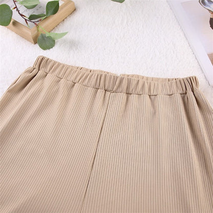 Solid Color Ribbed Crewneck Long Sleeve Top and Pants Lounge Set