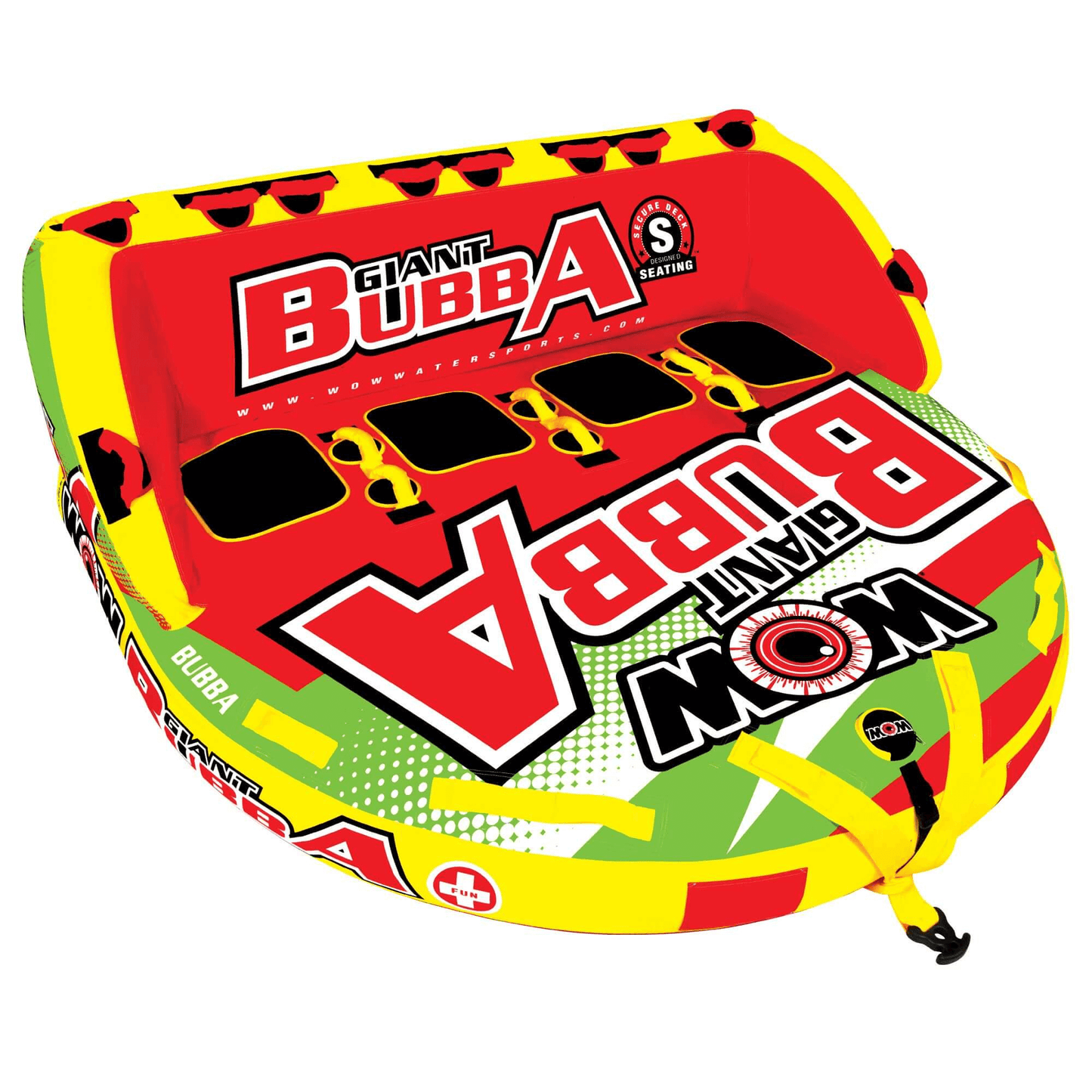 WOW Watersports Big Bubba 1 to 4 Person Inflatable Towable Deck Tube