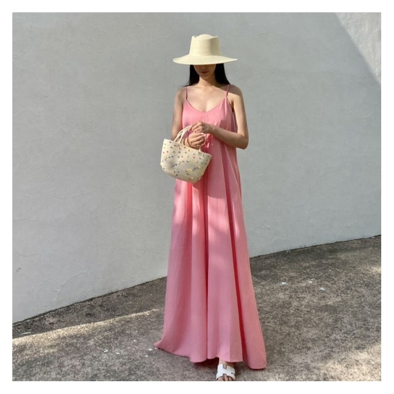 Sophisticated Draped Solid Color Dress