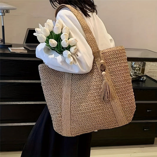 Chic Straw Woven Tote Bag: Stylish and Versatile