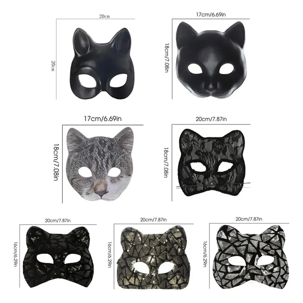 Cat Girl Half Face Party Mask | EVA Masquerade and Cosplay Accessory