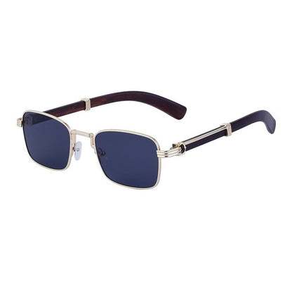 Men's Retro Wood Grain Pattern Sunglasses