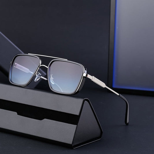 Retro Fashion Men's Sunscreen Box Sunglasses