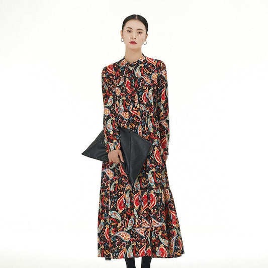 Oversized Swing Skirt with Traditional Print