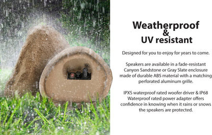 SoundPro Dual Bluetooth Outdoor Weatherproof Rock Landscape Speakers