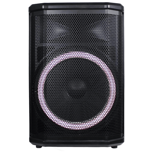 Norcent 12" Portable Wheeled Bluetooth Speaker w Microphone and Flashing Lights