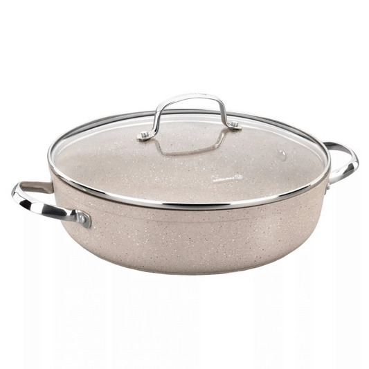 Korkmaz Granita Aluminum 2.5L Non-Stick Low Casserole Dish with Lid