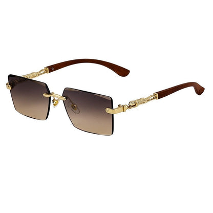 Fashion Retro Frameless UV400 Sun Protection Outdoor Sunglasses