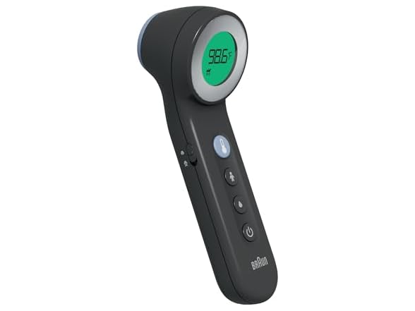 Braun Forehead Thermometer 3-in-1 Non-Contact Digital Thermometer, Age Precision Technology, Fast 2-Second Reading, Color-Coded LCD Display
