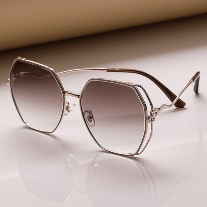 Fashion Large Metal Frame Outdoor Sun Protection Polarized Sunglasses