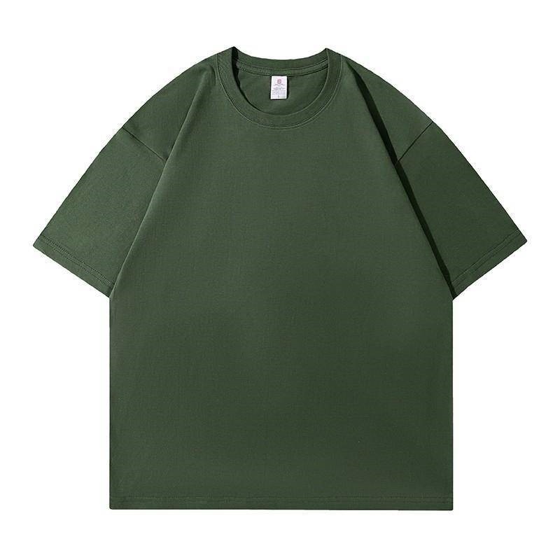 Casual Loose Fit Crewneck Short Sleeve Cotton T-Shirt in Solid Color