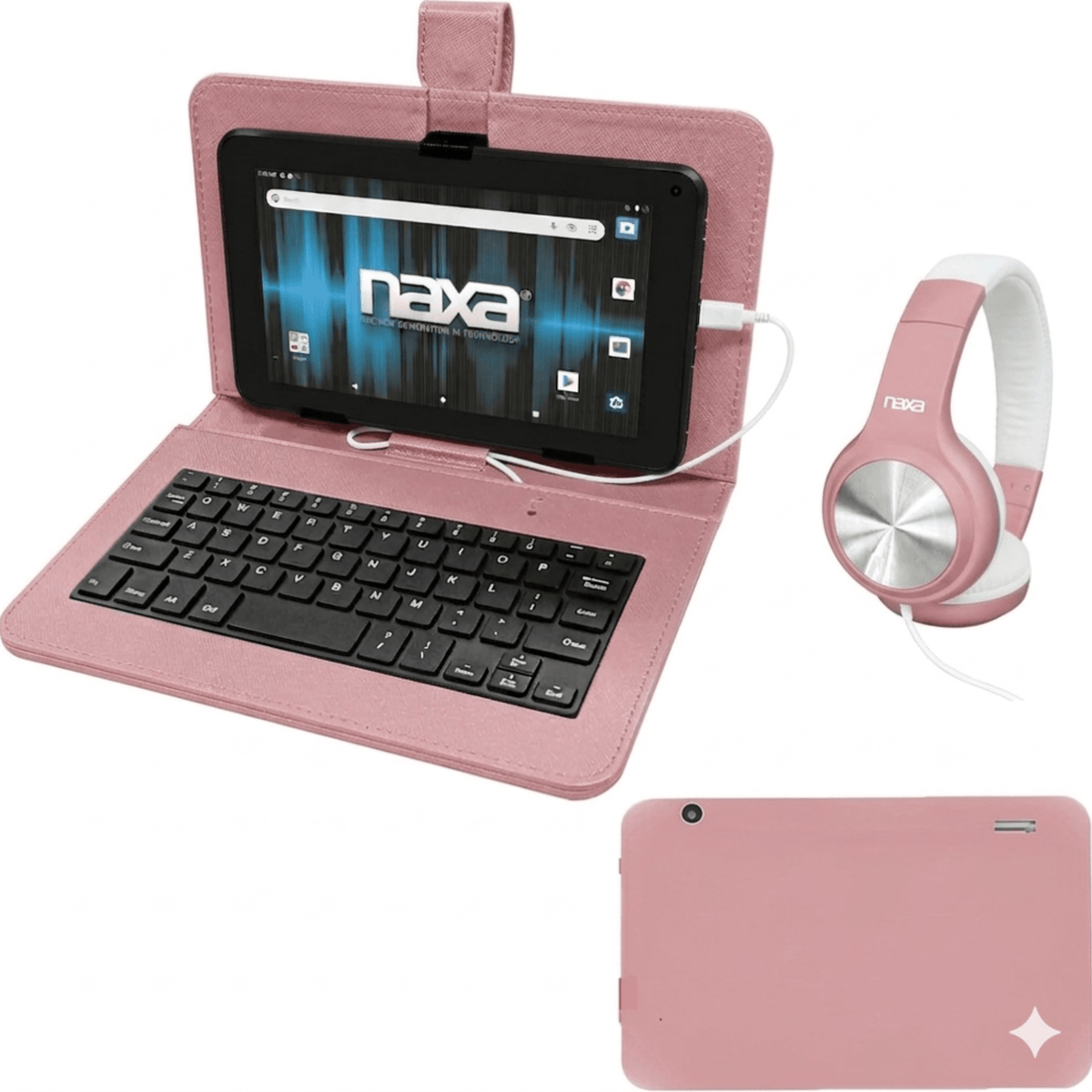 Naxa 7" Core Android 11 Tablet Kit Rose Gold - Refurbished