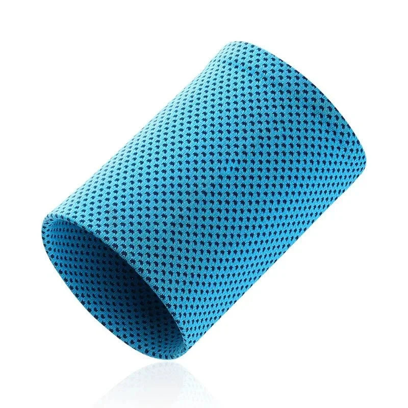 Cold-Sensing Sports Wristbands | Ice Silk Cooling Sweatbands for Workouts