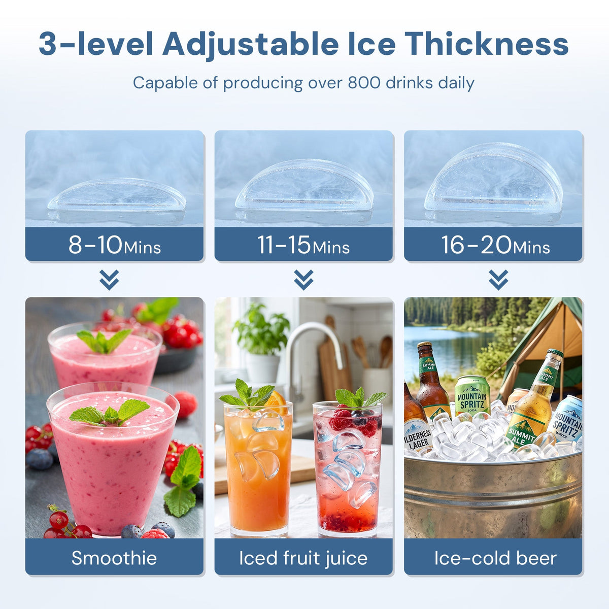 Commercial Ice Maker Machine,100lbs/24H Moon-Shaped Ice Machine with 28 Lbs Storage Capacity