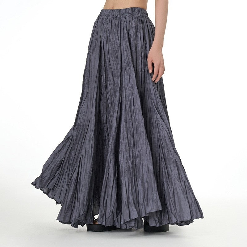 Solid Color Draped Ruched Skirt