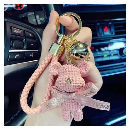 Knitted Bear Keychain Bag Charm - Adorable and Stylish