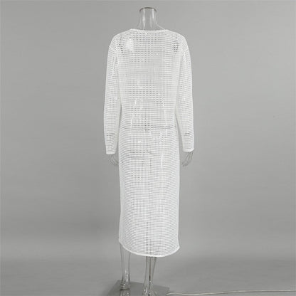 Hollow Out Split Elegant Fashion Dress
