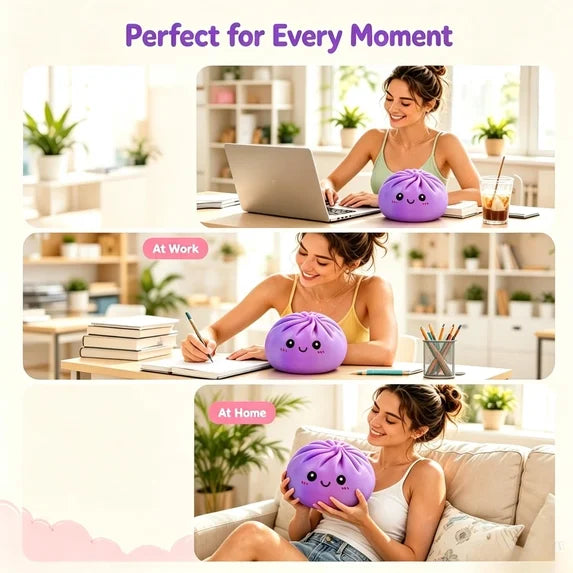 6-Inch Jumbo Mystery Dumpling Squishy – Giant Slow-Rise Foam Stress Ball for Anxiety Relief, Fidget & Decompression | Surprise Color