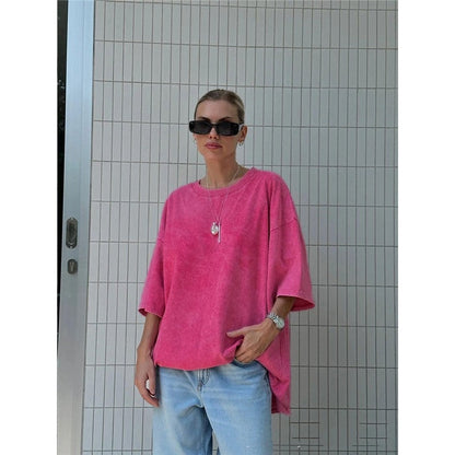 Distressed Casual Loose Fit Crewneck T-Shirt