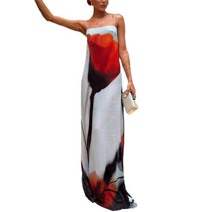 Floral Chiffon Dress with Spaghetti Straps