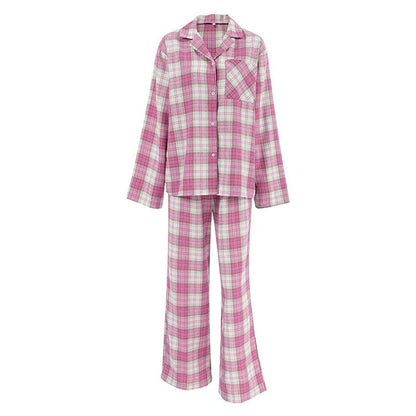 Cozy Plaid Oversized Long-Sleeve Pajama Set