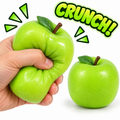 Crunchy Squishies Green Apple Squeeze Toy 2-Pack – Crispy Crunch Sound Soft Stretchy Stress Balls | ASMR Sensory Fidget Toys for Adults & Kids | Realistic Green Apple Squishies