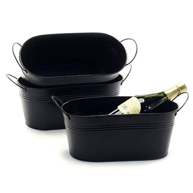 12 inch Tin Oval Tub- Multiple finishes