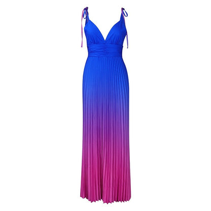Sure! Here is an optimized title for your clothing product in English:

"Ombre Spaghetti Strap Backless Maxi